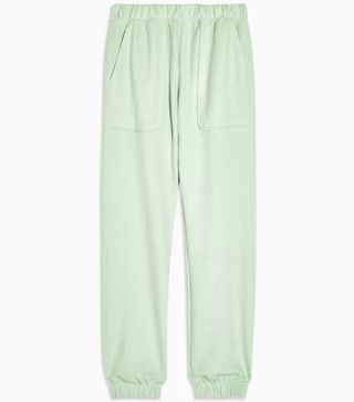 Topshop + Green Brushed Oversized Joggers