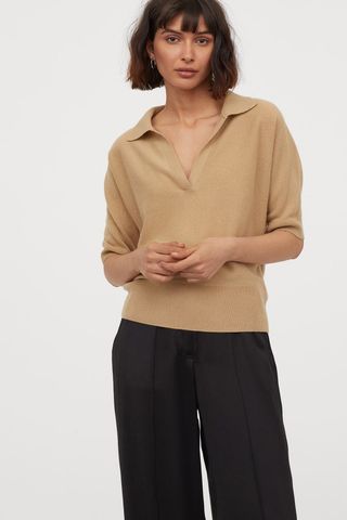 H&M + Short-Sleeved Cashmere Jumper