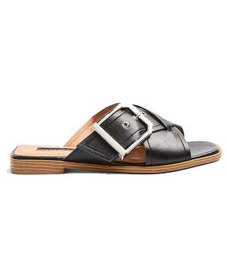 Topshop + Porto Black Buckle Sandals