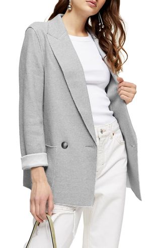 Topshop + Raw Edge Jersey Blazer