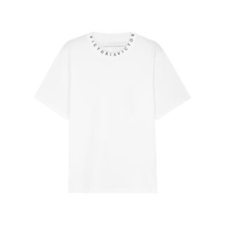 Victoria, Victoria Beckham + White Logo Cotton T-Shirt