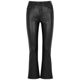 Mother + The Insider Black Faux Leather Trousers