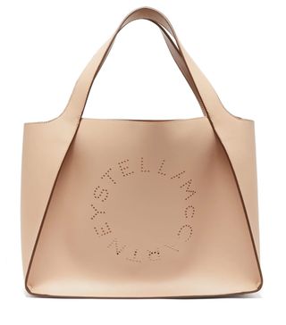 Stella McCartney + Perforated-Logo Faux-Leather Tote Bag