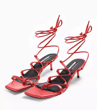 Topshop + Considered Viola Vegan Coral Heel Sandals