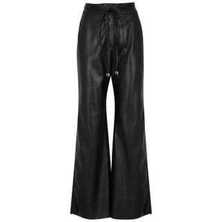 Nanushka + Chimo Wide-Leg Faux Leather Trousers