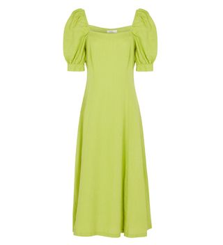 Finery + Kaylani Midi Linen Lime Green Dress