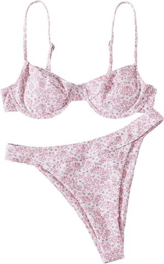 SweatyRocks + Spaghetti Strap Floral Bikini Set