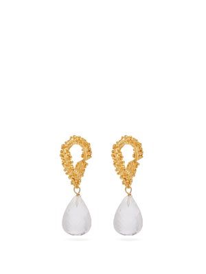 Alighieri + The Initial Spark Glass-Drop 24kt Gold Earrings