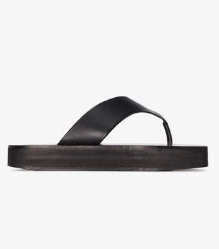 ATP Atelier + Black Melitto Leather Flatform Sandals