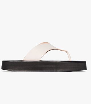 ATP Atelier + White Melitto Leather Flatform Sandals