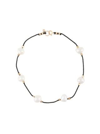 Petite Grand + Pearl Embellished Cord Anklet