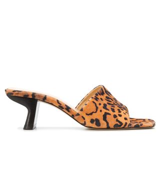 By Far + Lily Leopard-Print Suede Sandals