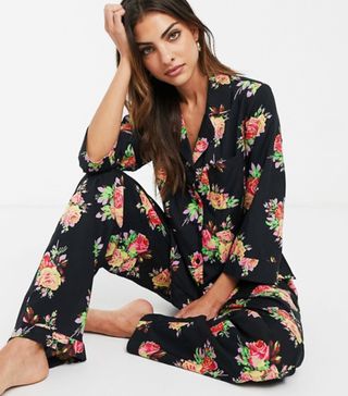ASOS + Floral Shirt & Trouser Pyjama Set in 100% Modal
