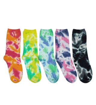Bienvenu + 5 Pack Colorful Tie-Dye Cotton Socks