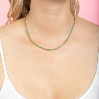 The Last Line + Perfect Emerald 17inch Tennis Necklace