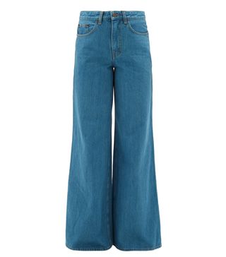 The Row + Issa Wide-Leg Selvedge-Denim Jeans