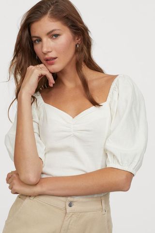 H&M + Linen-Blend Top