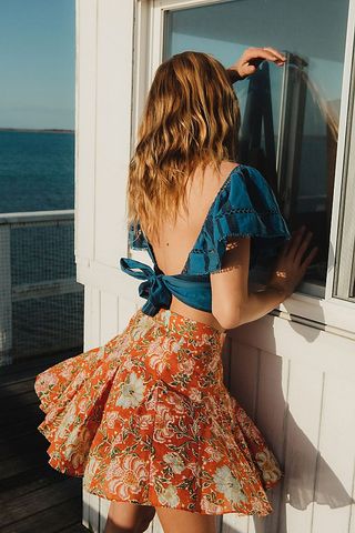 Free People + End of the Island Godet Skirt