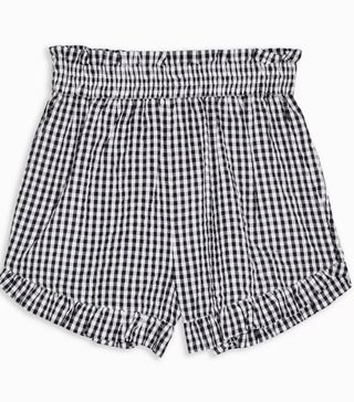 Topshop + Black and White Seersucker Gingham Shorts