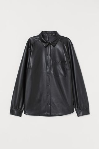 H&M + Faux Leather Shirt