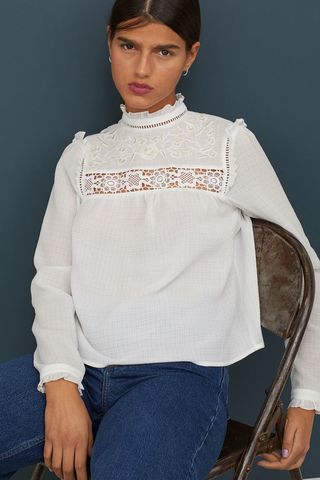 H&M + Blouse With Embroidery