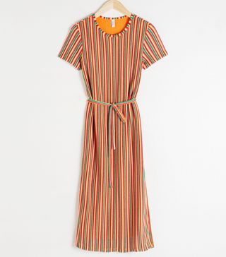 & Other Stories + Belted Striped T-Shirt Dress