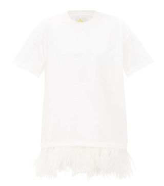 Marques'Almeida + Feather-Hem Cotton T-Shirt Dress