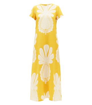 La DoubleJ + Swing Big Pineapple-Print Silk Dress