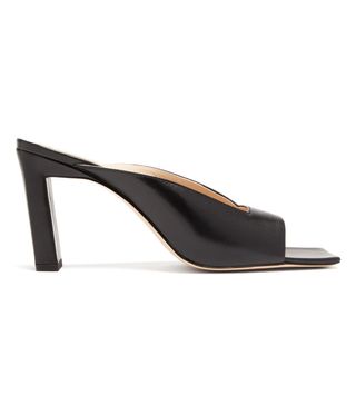 Wandler + Isa Square Open-Toe Leather Mules