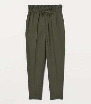 H&M + Pull-On Linen-Blend Trousers