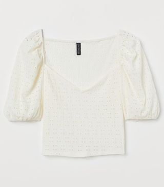 H&M + Puff-Sleeved Jersey Top