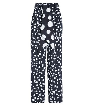 John Lewis + Mother of Pearl Tencel Small Spot Print Trousers, Navy