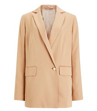 John Lewis + Mother of Pearl Tencel Double Breasted Blazer, Camel