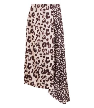 John Lewis + Mother of Pearl Tencel Leopard Print Skirt, Pink/Multi