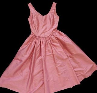 Vintage Laura Ashley + 80s Pink Pure Silk Party Dress