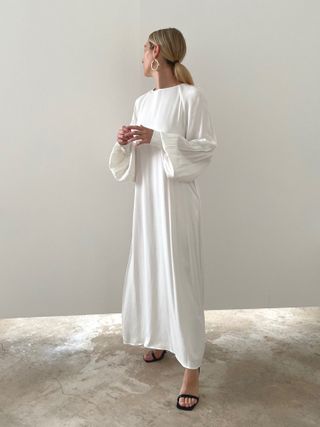 By Aylin Koenig + White Long Sleeve Maxi Dress