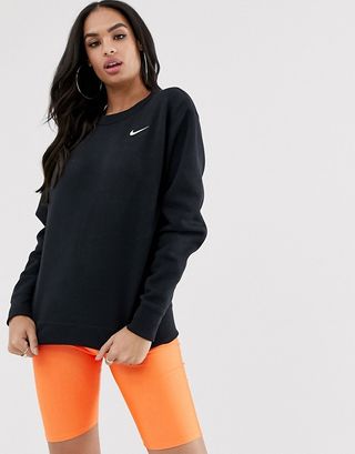 ASOS + Nike Black Mini Swoosh Oversized Sweatshirt