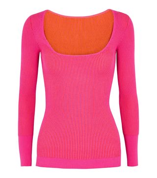 Jacquemus + La Maille Rosa Pink Ribbed-Knit Top