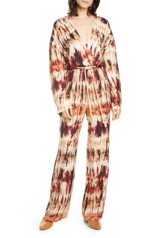 Nanushka + Jax Tie Dye Print Cupro Jumpsuit