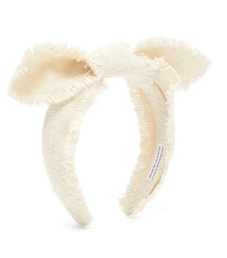 House of Lafayette + Leila Knotted-Bow Canvas-Weave Headband