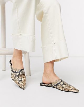 Who What Wear + Davidson Slip on Mule Shoes in Snake