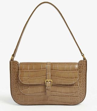 By Far + Miranda Croc-Embossed Leather Mini Shoulder Bag