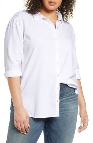 Caslon + Linen Blend Button-Up Shirt