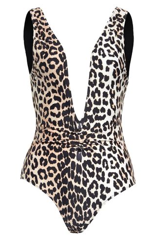 Ganni + Leopard Print One-Piece Swimsuit