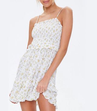 Forever 21 + Floral Tie-Strap Tiered Mini Dress
