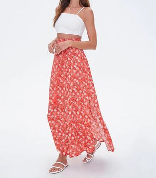 Forever 21 + Floral Smocked Maxi Skirt
