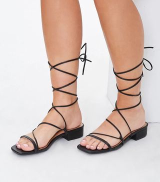 Forever 21 + Wraparound Self-Tie Block Heels