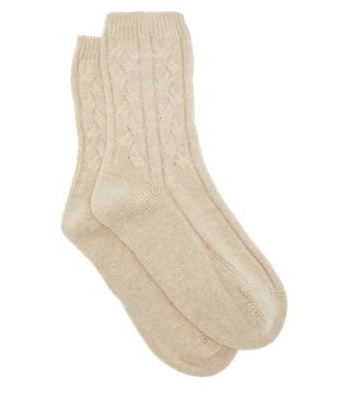 Johnston's of Elgin + Cable-Knitted Cashmere Socks