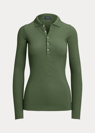 Ralph Lauren + Rib-knit Long-Sleeve Polo Shirt