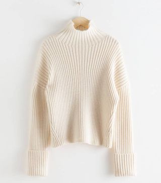 & Other Stories + Slouchy Wool Blend Ribbed Turtleneck